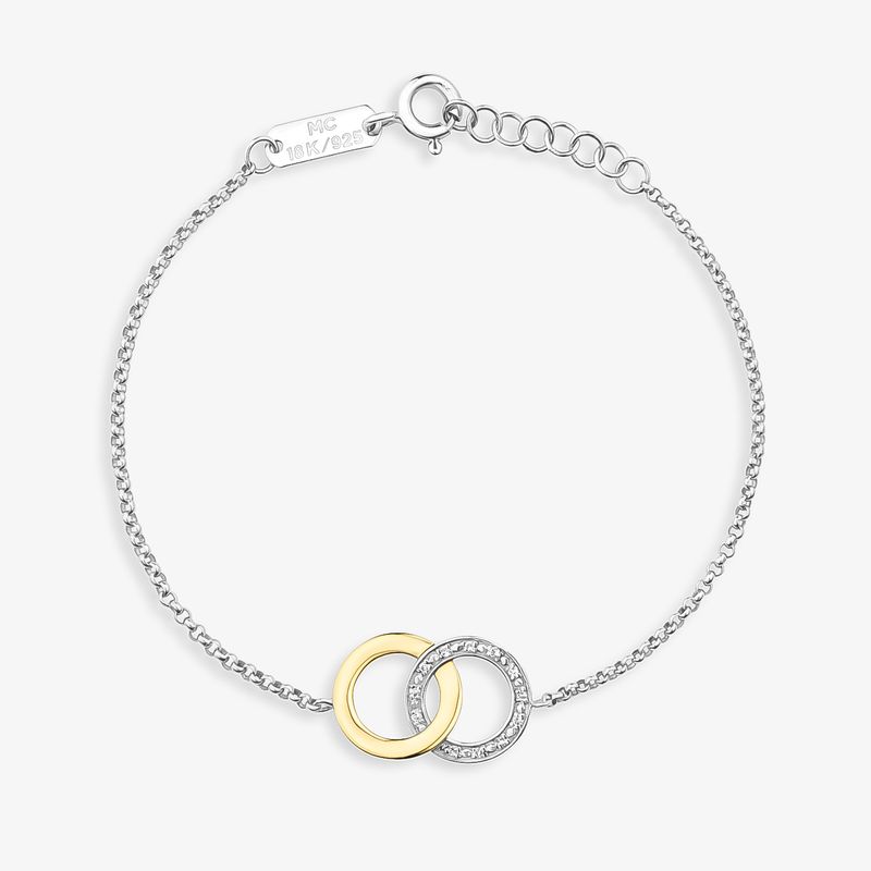 Pulseira Elos em Ouro Amarelo 18k e Prata 925 – 18 cm