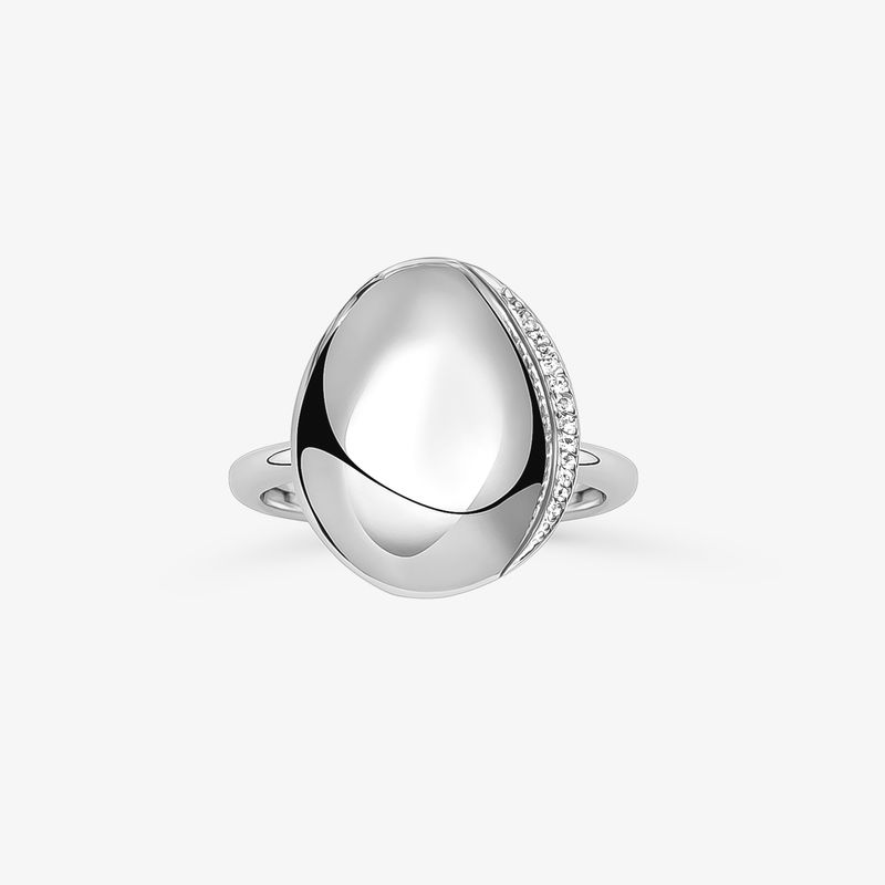 Anel Orgânico Maxi com Topázio em Prata 925