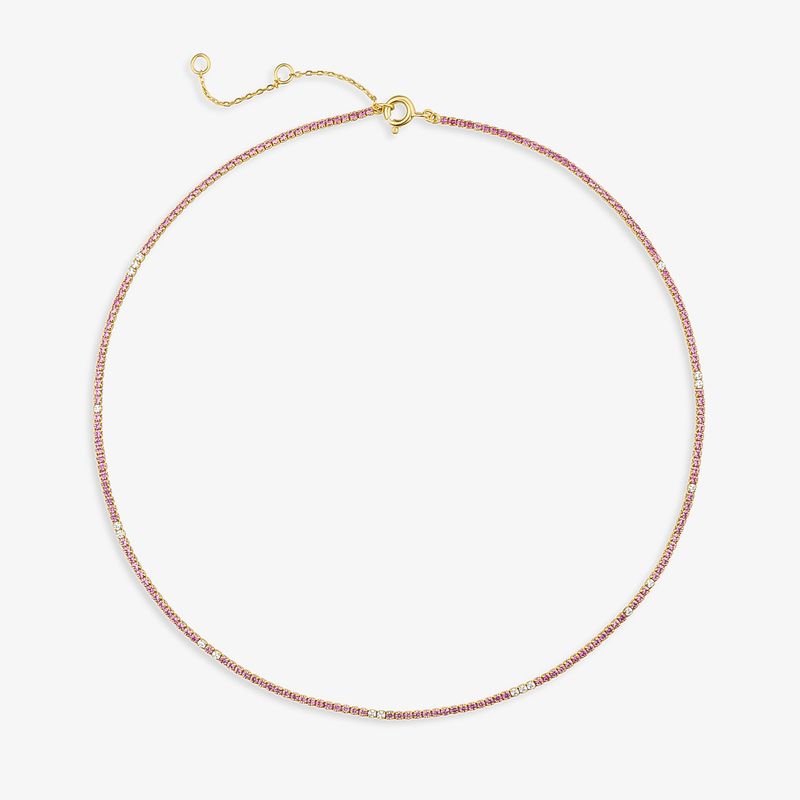 Colar Cravejado em Prata 925 com Banho de Ouro Amarelo 18k