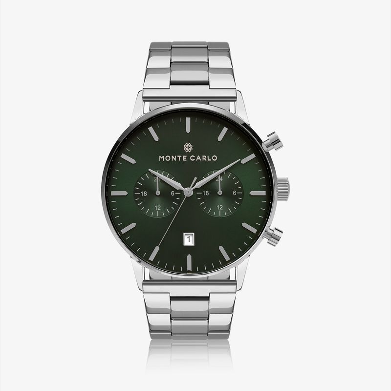 Relógio Monte Carlo Masculino Multi Dual Time em Aço