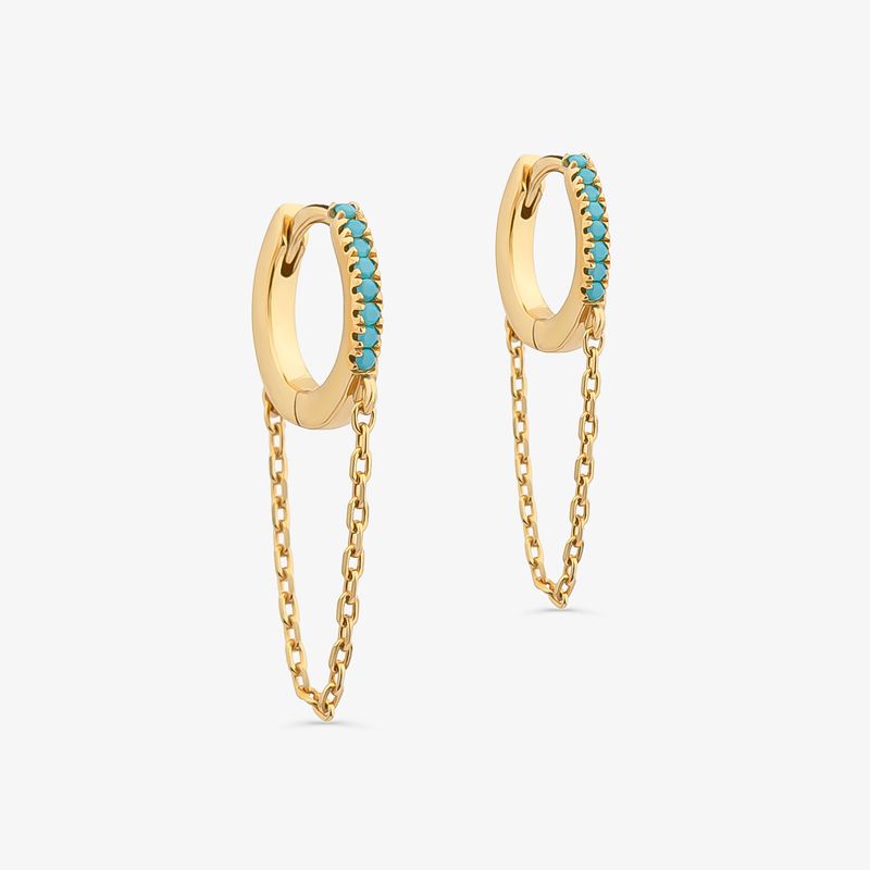 Argola Cravejada em Prata 925 com Banho de Ouro Amarelo 18k