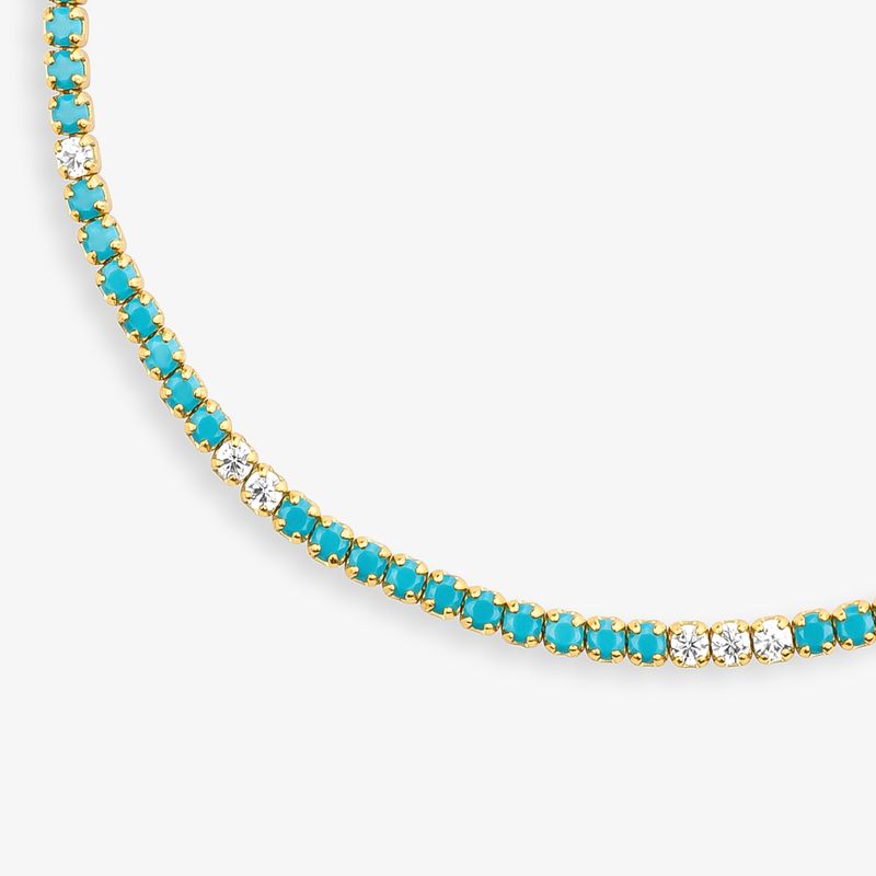 Pulseira Cravejada em Prata 925 com Banho de Ouro Amarelo 18k