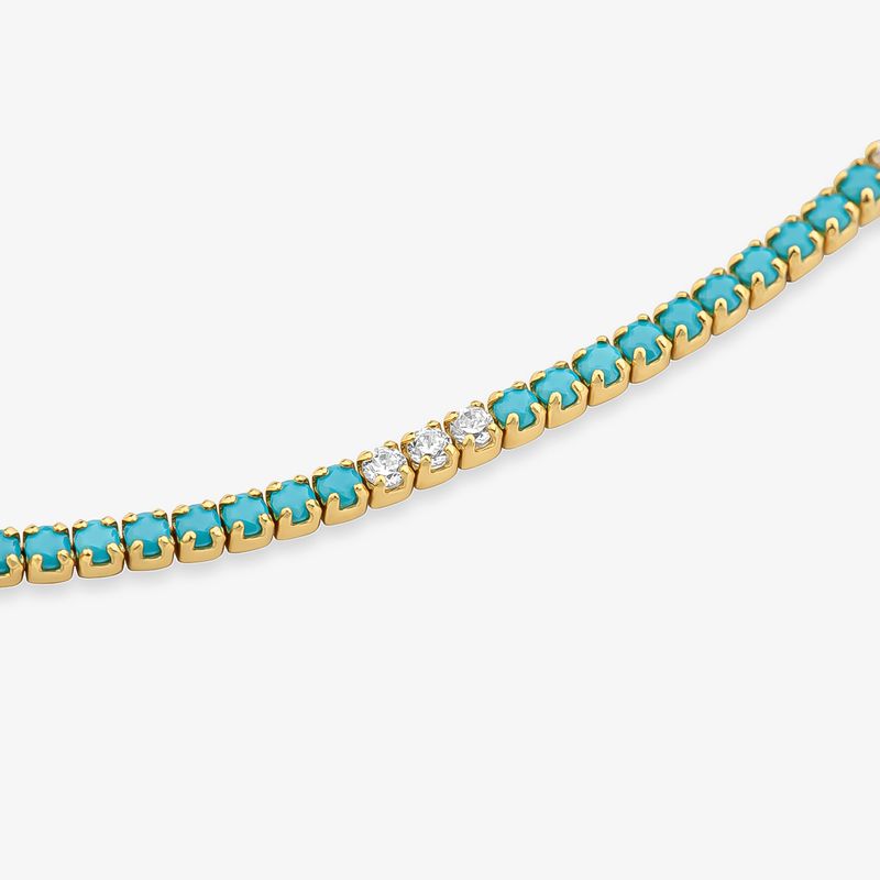 Pulseira Cravejada em Prata 925 com Banho de Ouro Amarelo 18k
