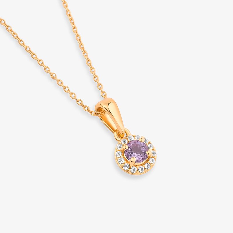 Colar com Ametista e Topázio em Prata 925 com Banho de Ouro Rosé 18k