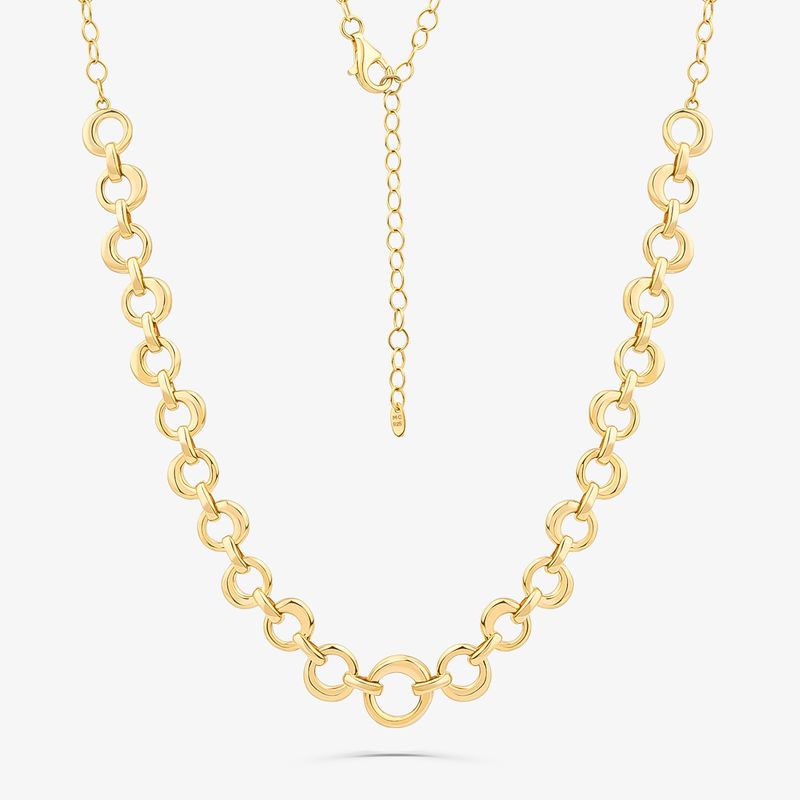 Colar Círculos Maxi em Prata 925 com Banho de Ouro Amarelo 18K