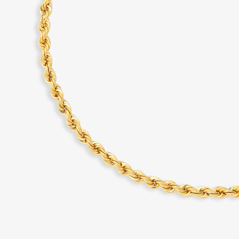 Pulseira Malha Laser Torcida em Ouro Amarelo 18K - 19cm