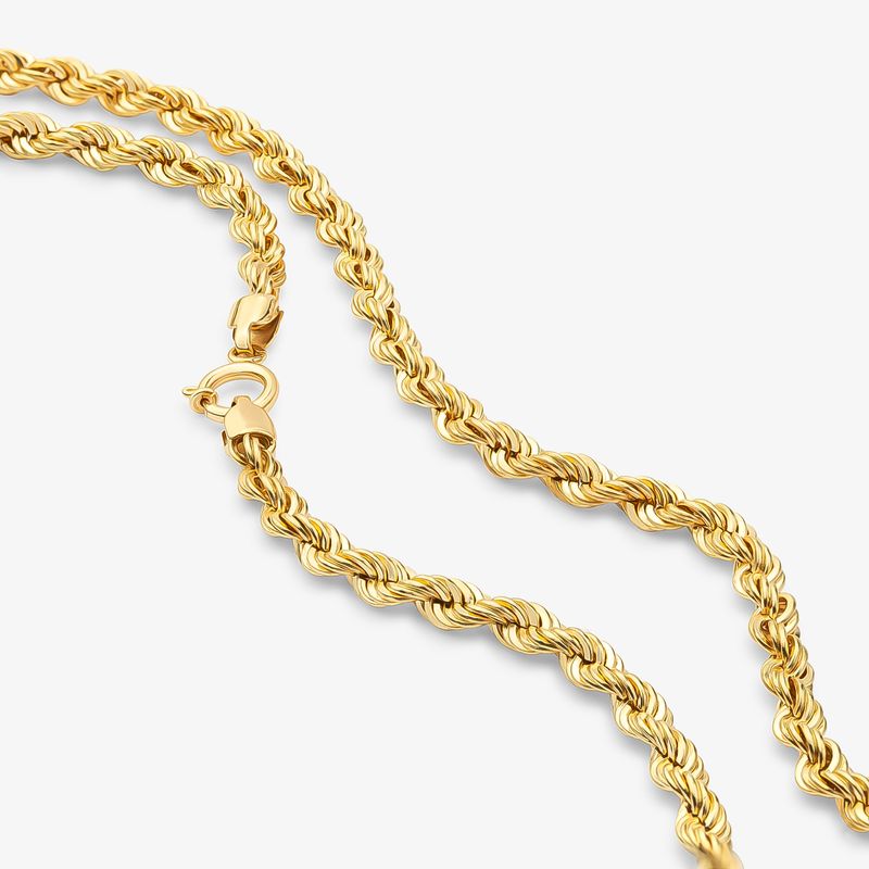 Corrente Malha Laser Torcida em Ouro Amarelo 18K - 45cm