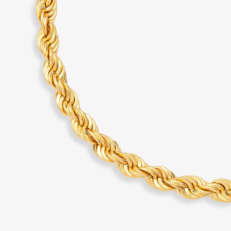 Pulseira Malha Laser Torcida em Ouro Amarelo 18K - 19cm