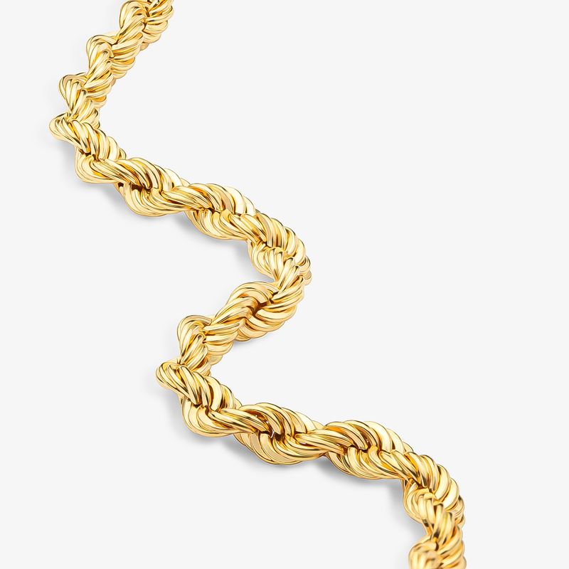Pulseira Malha Laser Torcida em Ouro Amarelo 18K - 19cm