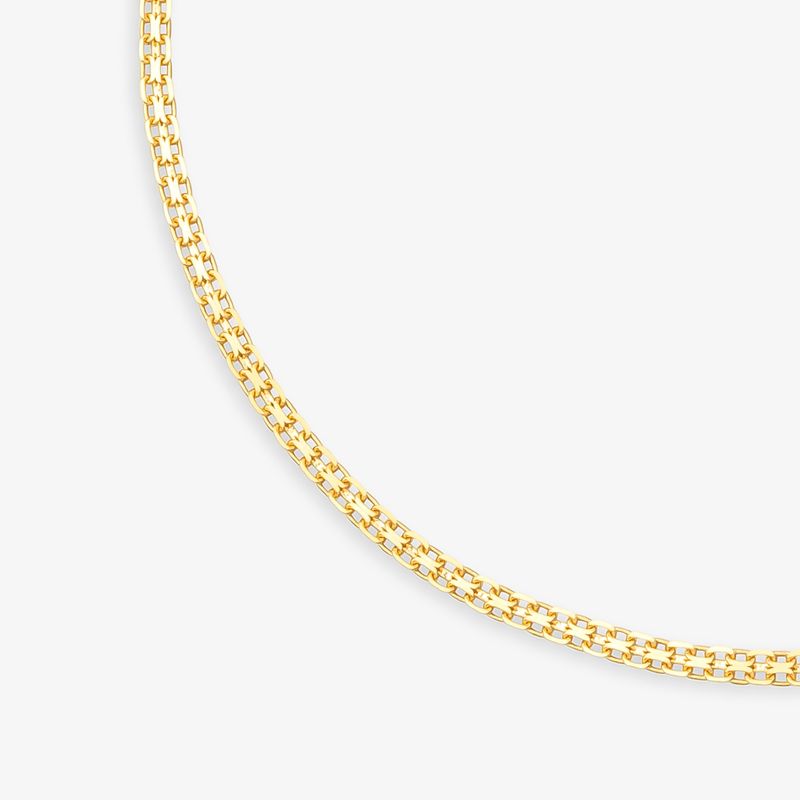 Pulseira Malha Bismarck em Ouro Amarelo 18K - 19cm