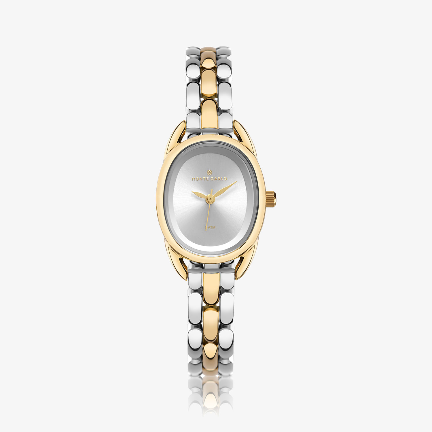 Relógio Monte Carlo Feminino Oval em Aço Bicolor