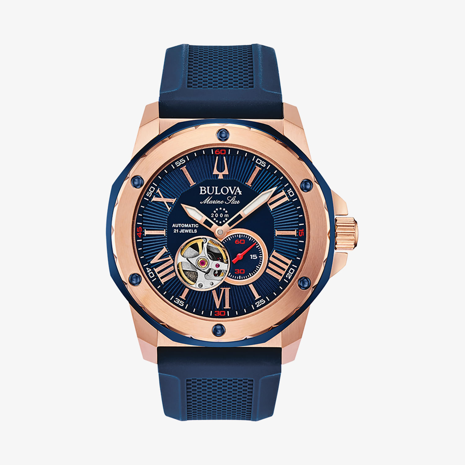 Relógio Bulova Marine Star Masculino em Silicone Azul