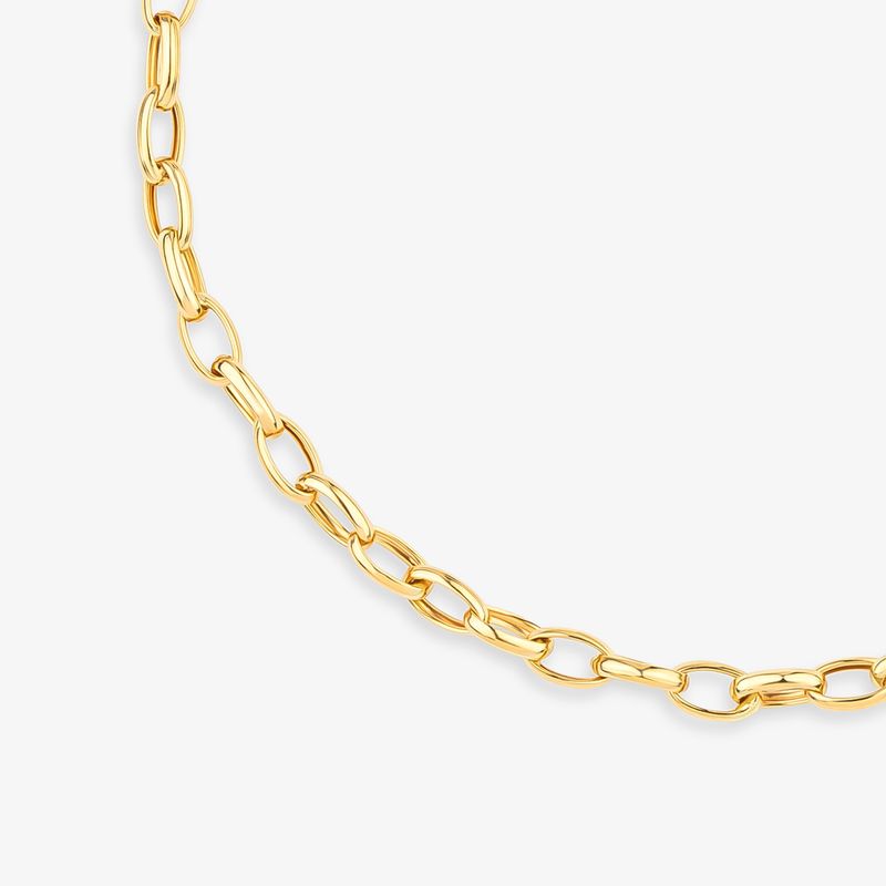 Pulseira Malha Elo Português em Ouro Amarelo 18k - 19 cm
