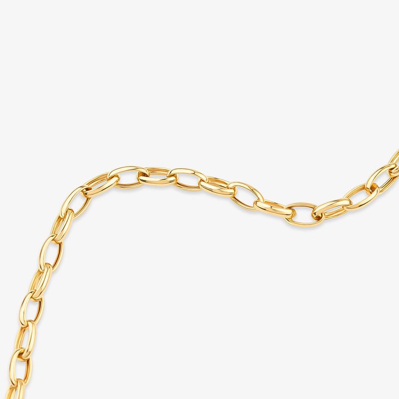 Pulseira Malha Elo Português em Ouro Amarelo 18k - 19 cm