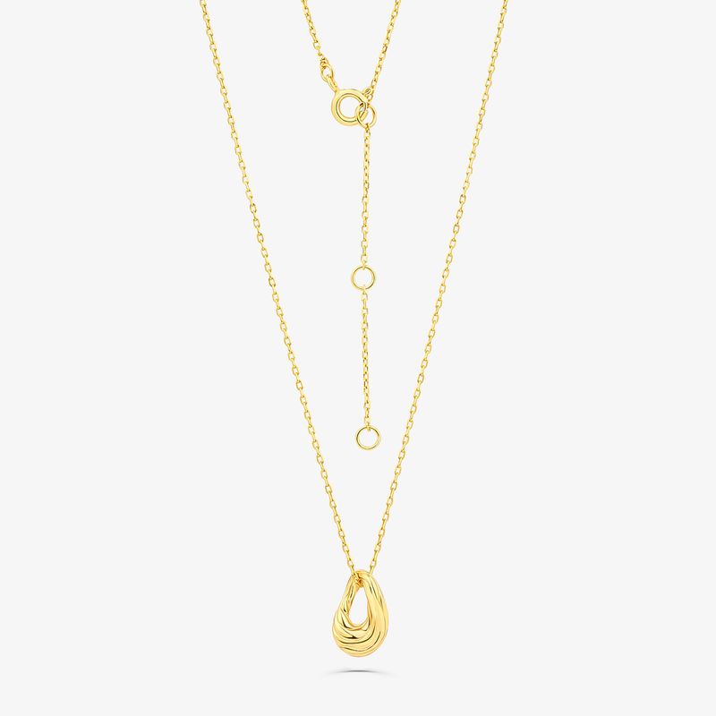 Colar Curvas  Elementos em Prata 925 e Banho de Ouro Amarelo 18K - 45cm