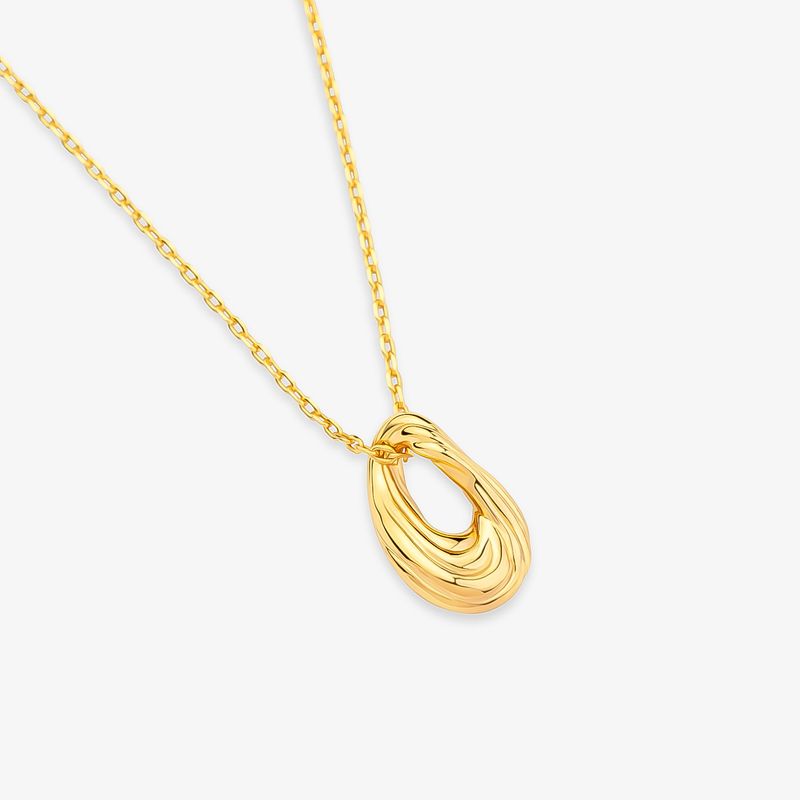 Colar Curvas  Elementos em Prata 925 e Banho de Ouro Amarelo 18K - 45cm