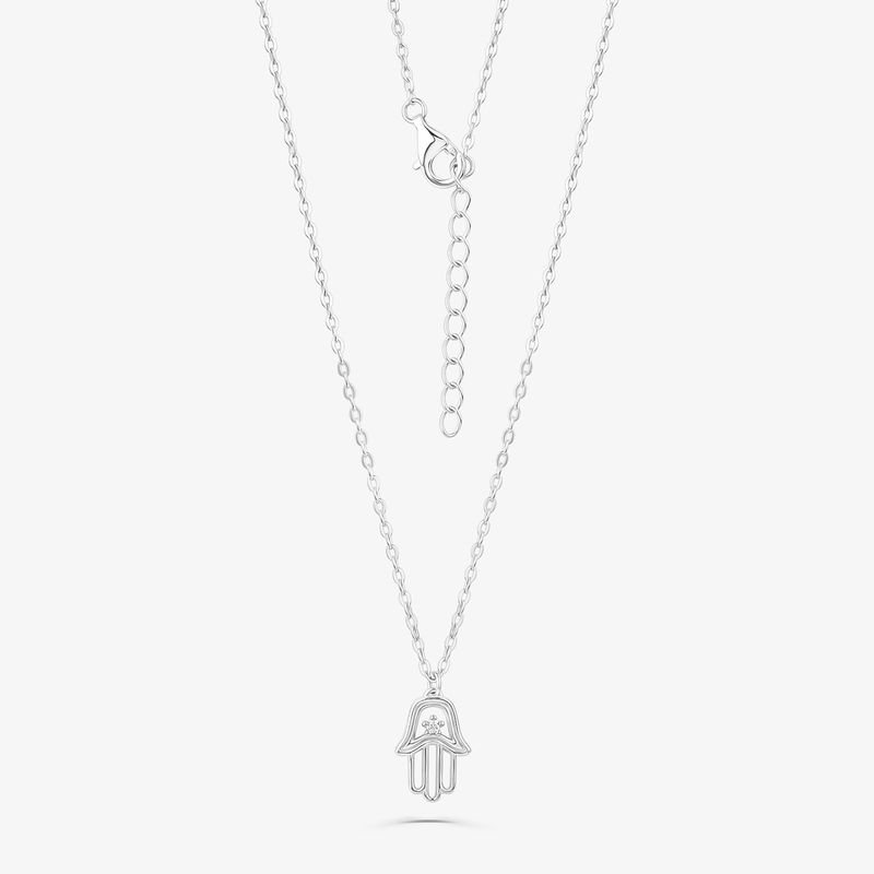 Colar Hamsa Cravejado em Prata 925