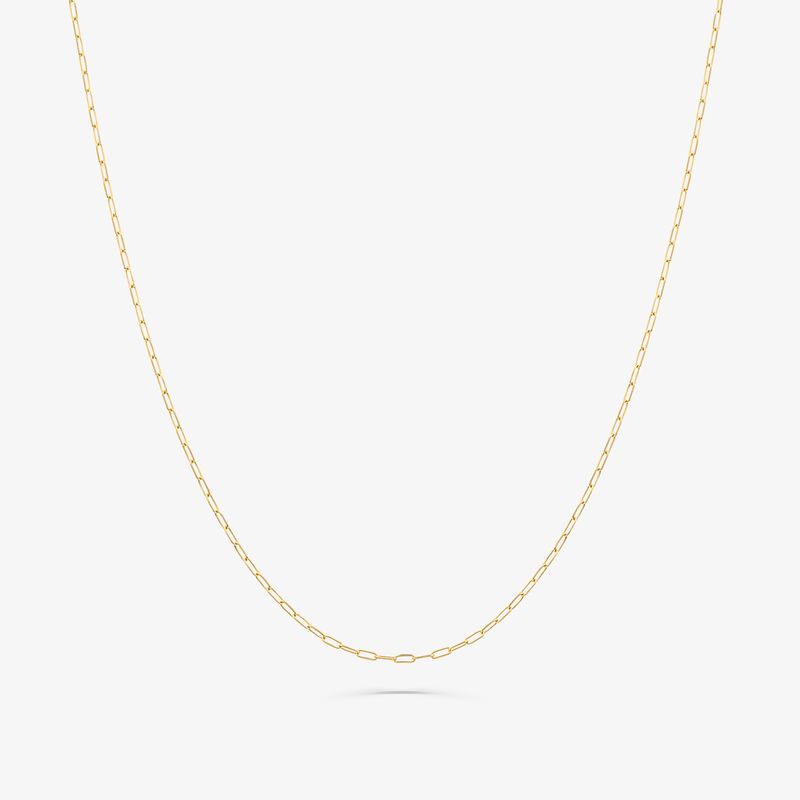 Corrente Malha Cartier Alongada em Ouro Amarelo 18k - 40 cm