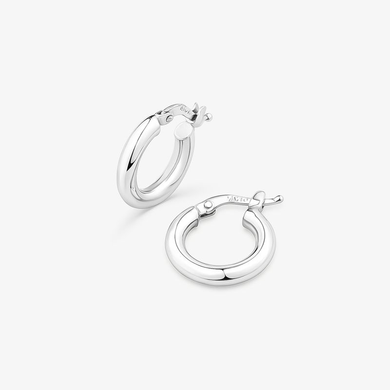 Brinco Argola Fio Redondo em Ouro Branco 18k - 14,5 mm
