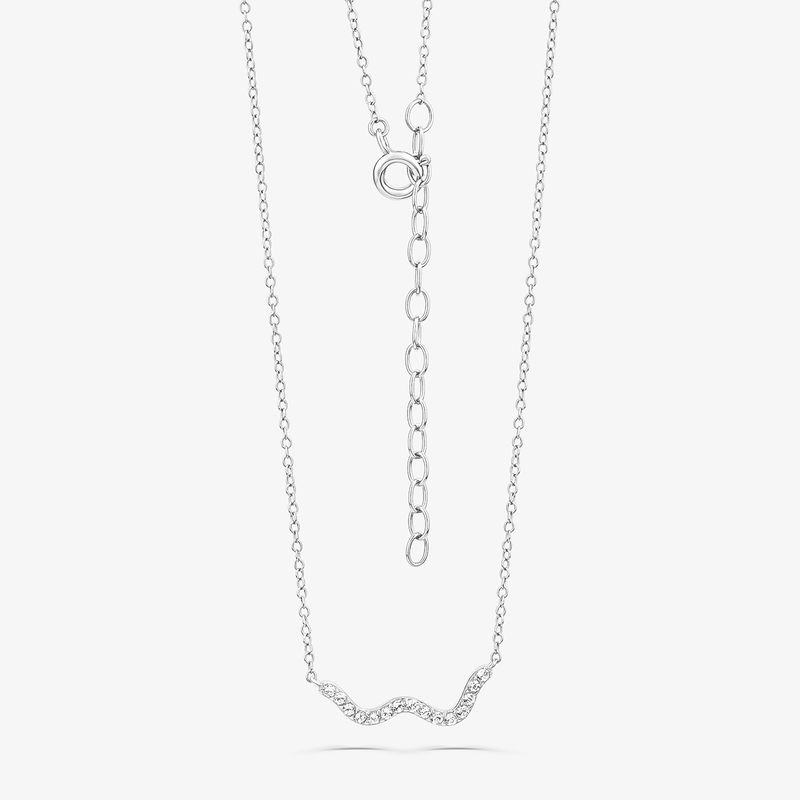 Colar Curvas Elementos em Prata 925 e Topázio - 45cm