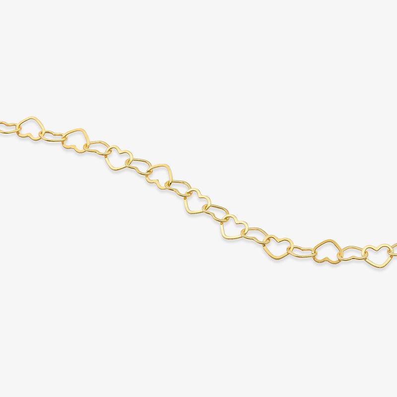 Pulseira Malha Love em Ouro Amarelo 18k - 19 cm