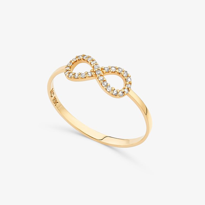 Anel Infinito Unique em Ouro Amarelo 18k com Safira