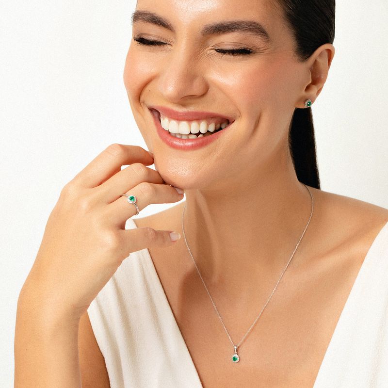 Colar com Ágata Verde e Topázio em Prata 925