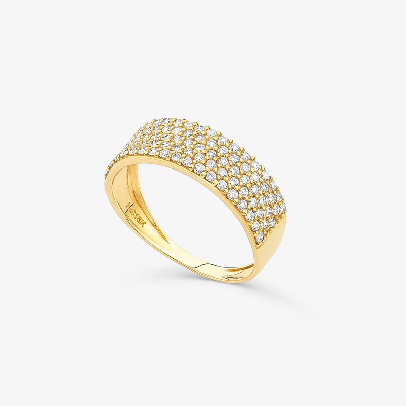 Anel Maxi Bold em Ouro Amarelo 18k com 61 Pontos de Diamantes