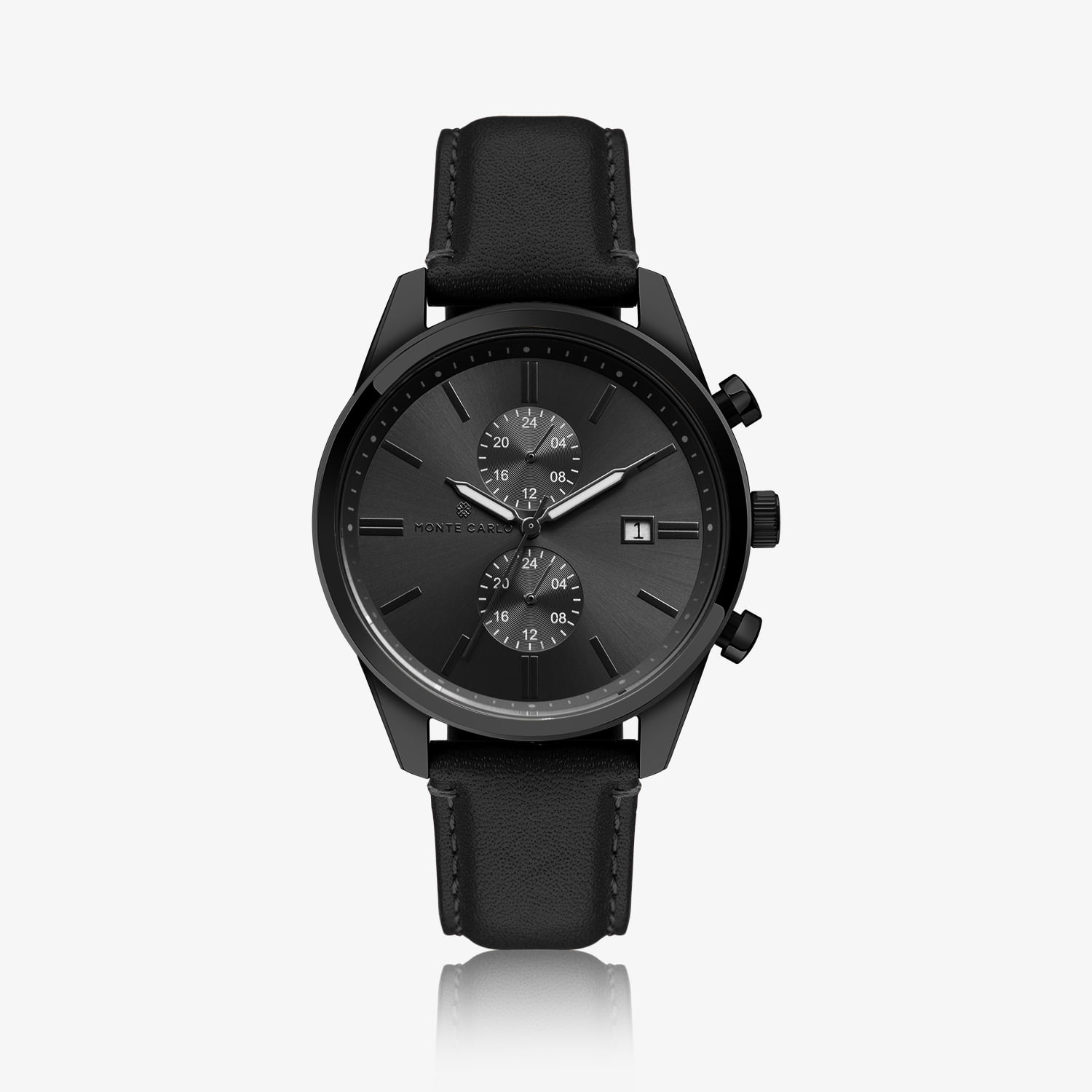 Relógio Monte Carlo Masculino Dual Time em Couro Legítimo