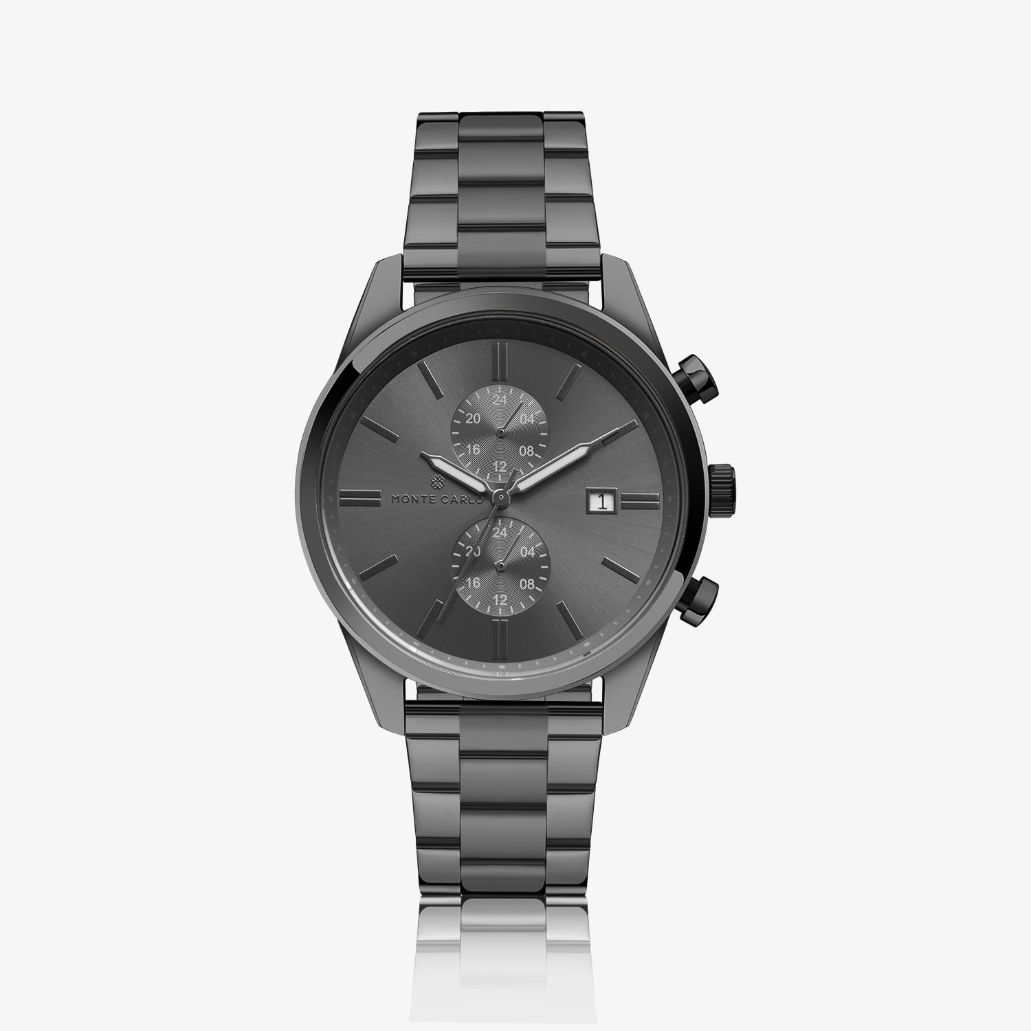 Relógio Monte Carlo Masculino Dual Time em Aço Grafite