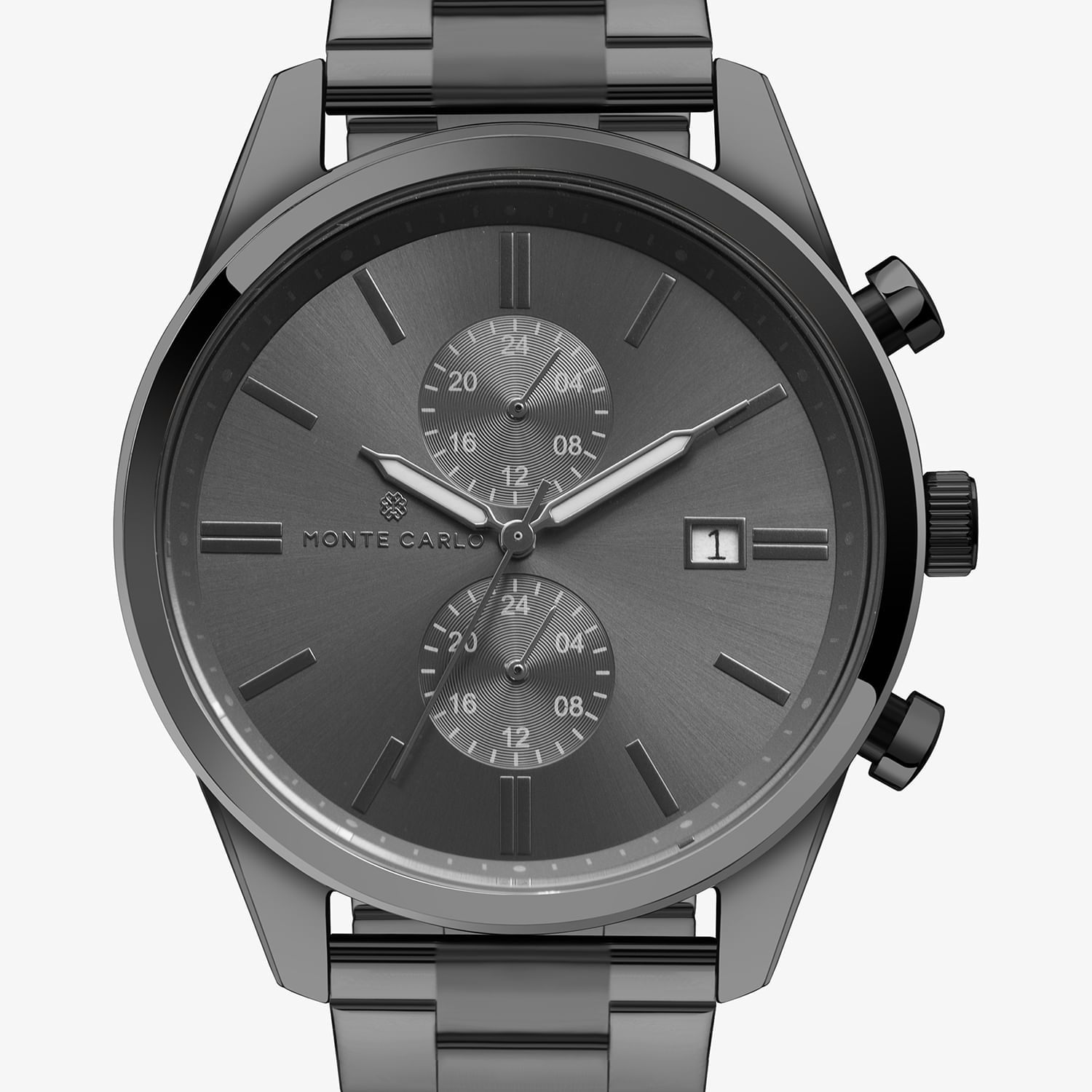 Relógio Monte Carlo Masculino Dual Time em Aço Grafite | MONTE CARLO