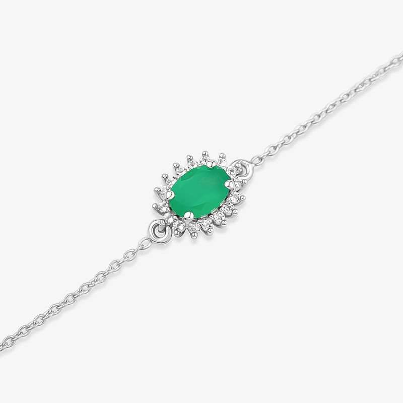 Pulseira com Ágata Verde e Topázio em Prata 925