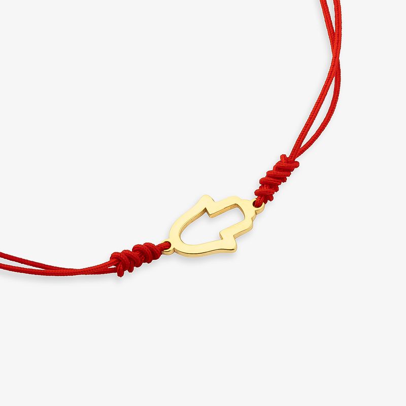 Pulseira Hamsa em Prata 925 com Banho de Ouro Amarelo 18K