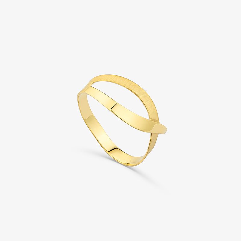 Anel Contorno Duplo Divas em Ouro Amarelo 18k