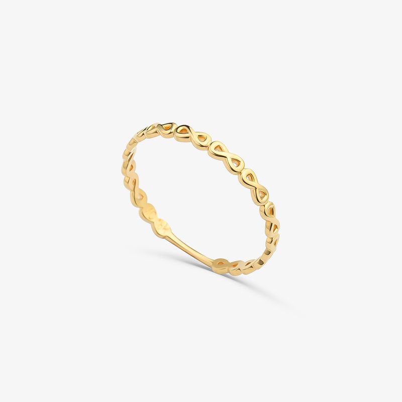 Anel Infinitos Unique em Ouro Amarelo 18k