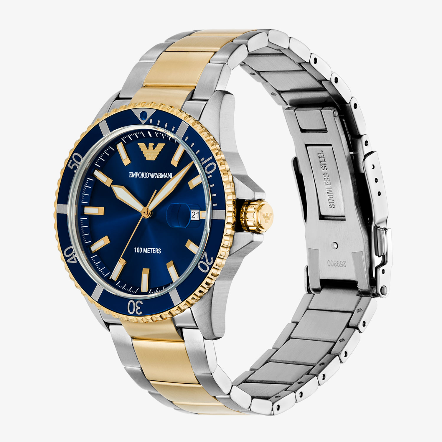 Relógio Empório Armani World Explorer Masculino em Aço Bicolor