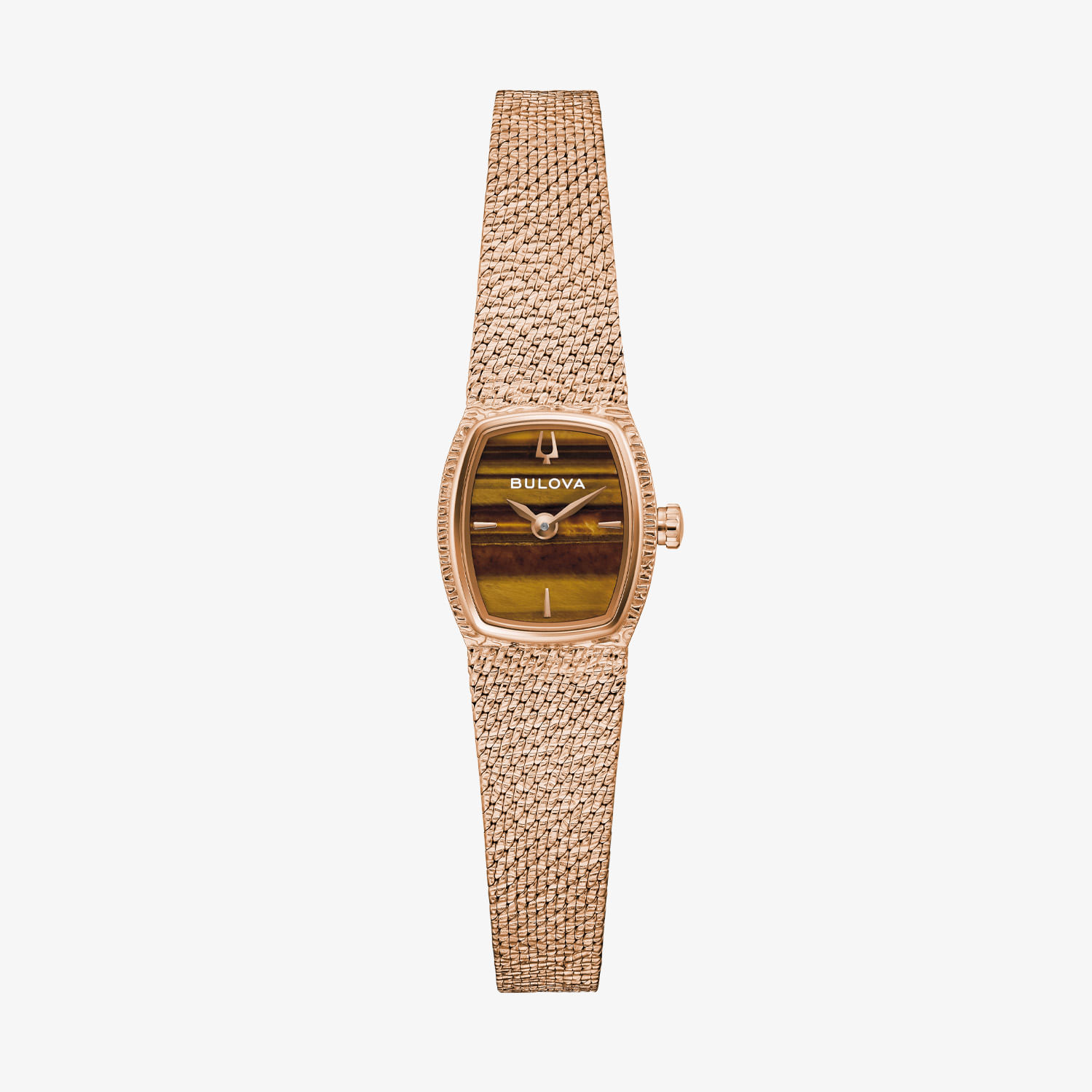 Relógio Bulova Goddess of Time Feminino em Aço Rosé e Olho de Tigre 97L185