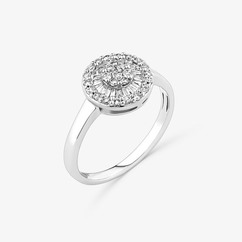 Anel Majestic em Ouro Branco 18k com 41 Pontos de Diamantes - 10 mm