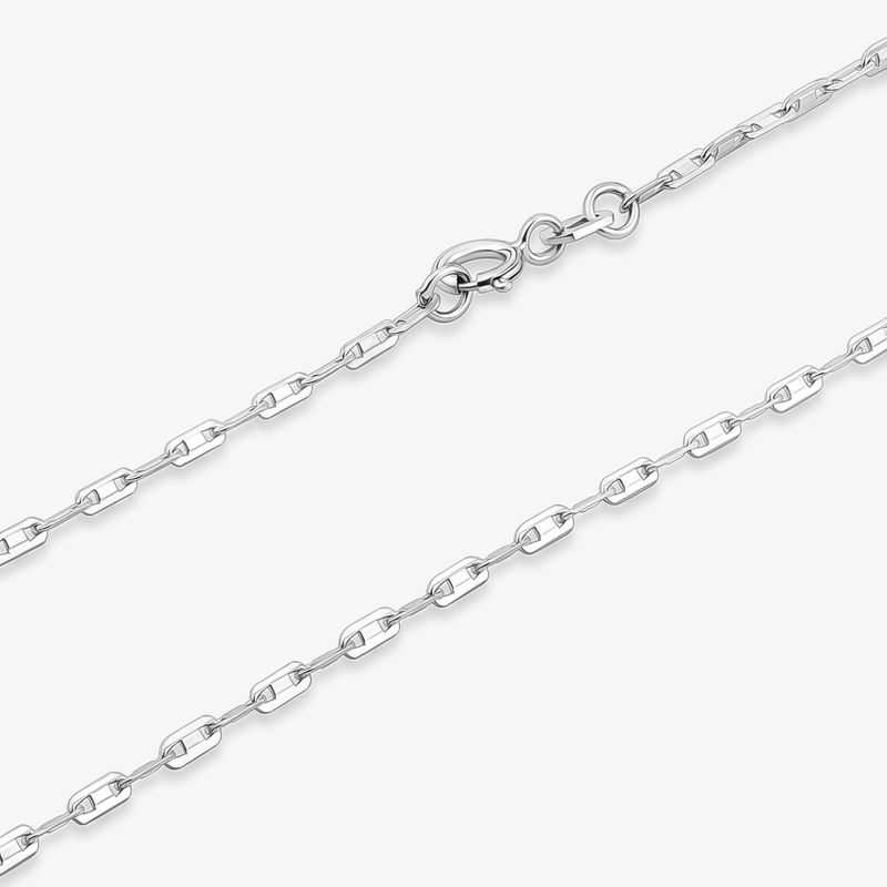 Corrente Malha Piastrinni em Ouro Branco 18k - 60 cm