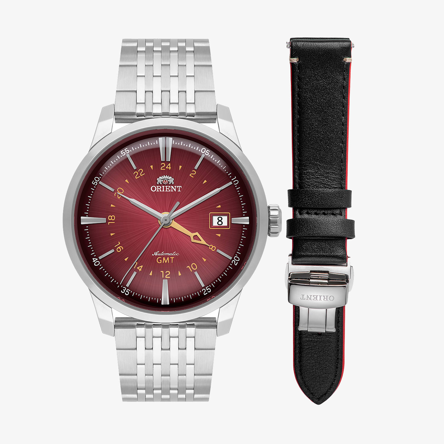Relógio Orient Automático Special Calibers GMT com Troca Pulseira NH3SS019-W1SX